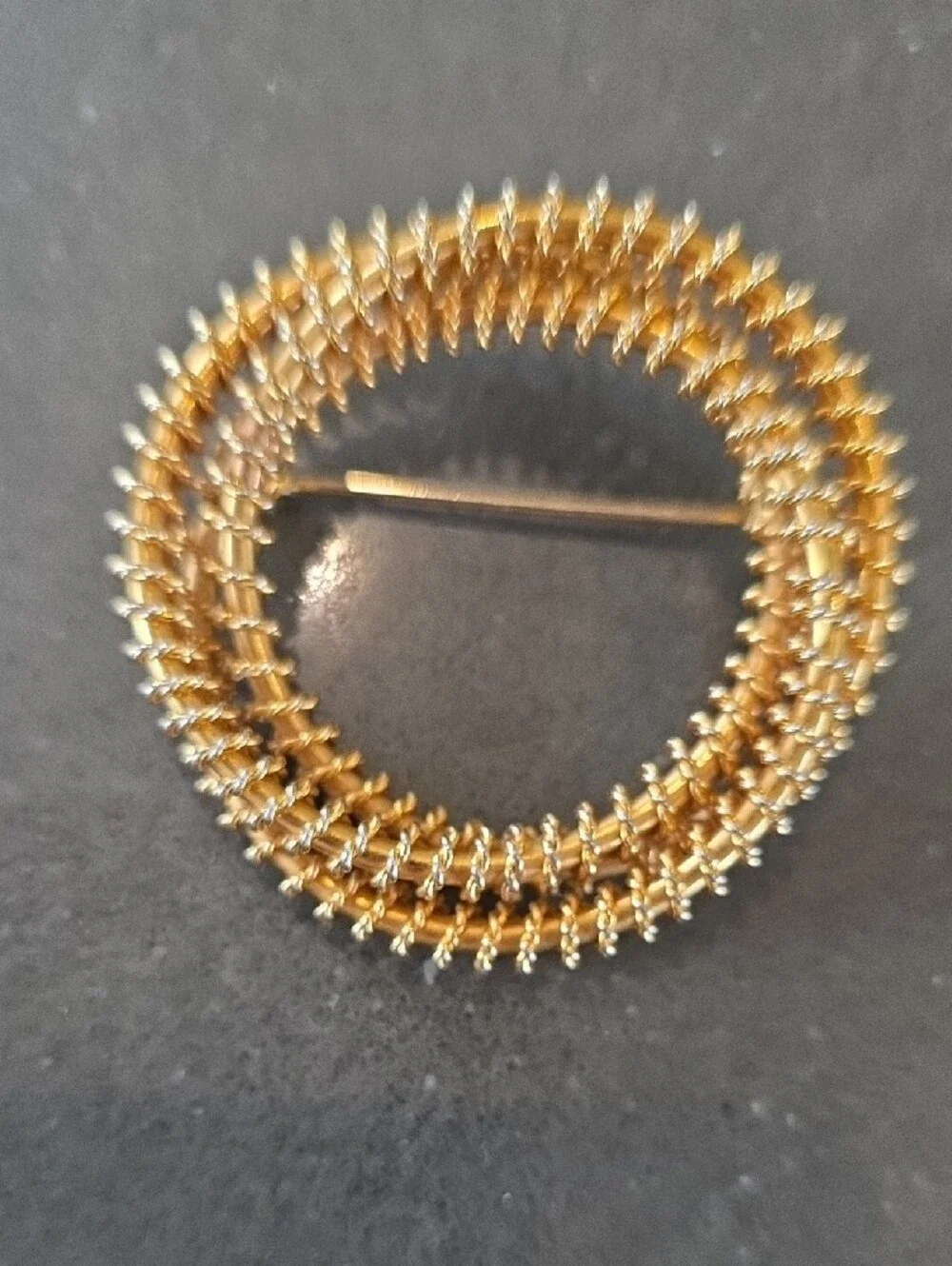 MCM Modernist Gold-Tone Coiled Spiral Wreath Brooch - Elegant Women's Jewelry
